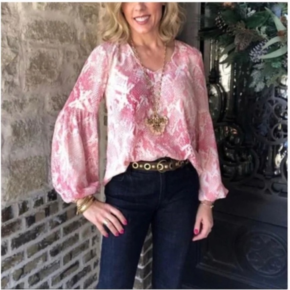 CAbi Tops - CAbi Style 5708 Bethany Snake Print Blouse